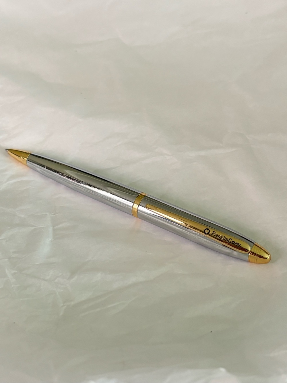 FranklinCovey Executive Silver & Gold Twist Ballpoint Pen – Working
